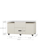 Table basse relevable jaune clair avec 4 tabourets et 2 tiroirs, 4 places