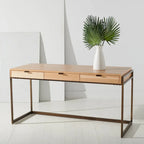 Bureau à 3 tiroirs argenté / gris clair / noyer pour 1 personne