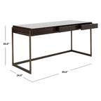 Bureau à 3 tiroirs argenté / gris clair / noyer pour 1 personne