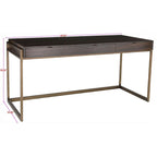 Bureau à 3 tiroirs argenté / gris clair / noyer pour 1 personne