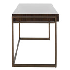 Bureau à 3 tiroirs argenté / gris clair / noyer pour 1 personne