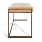 Bureau à 3 tiroirs argenté / gris clair / noyer pour 1 personne