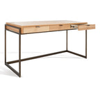 Bureau à 3 tiroirs argenté / gris clair / noyer pour 1 personne