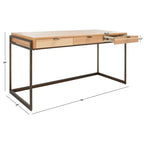 Bureau à 3 tiroirs argenté / gris clair / noyer pour 1 personne