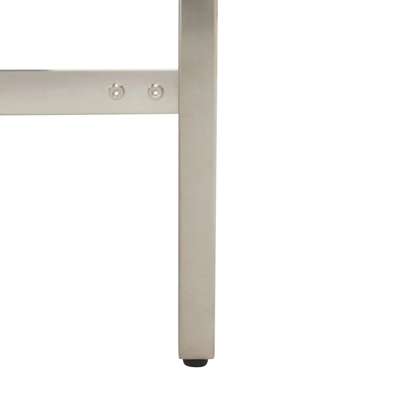 Bureau à 3 tiroirs argenté / gris clair / noyer pour 1 personne