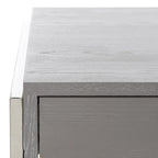 Bureau à 3 tiroirs argenté / gris clair / noyer pour 1 personne