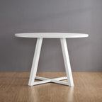 Ensemble de table à manger ronde pour 2 personnes (gris/blanc/marron) avec chaises en similicuir