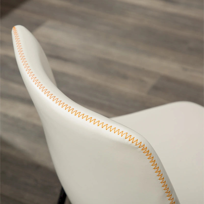 Ensemble de table à manger ronde pour 2 personnes (gris/blanc/marron) avec chaises en similicuir