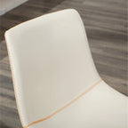 Ensemble de table à manger ronde pour 2 personnes (gris/blanc/marron) avec chaises en similicuir