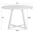 Ensemble de table à manger ronde pour 2 personnes (gris/blanc/marron) avec chaises en similicuir