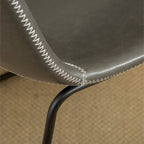 Ensemble de table à manger ronde pour 2 personnes (gris/blanc/marron) avec chaises en similicuir