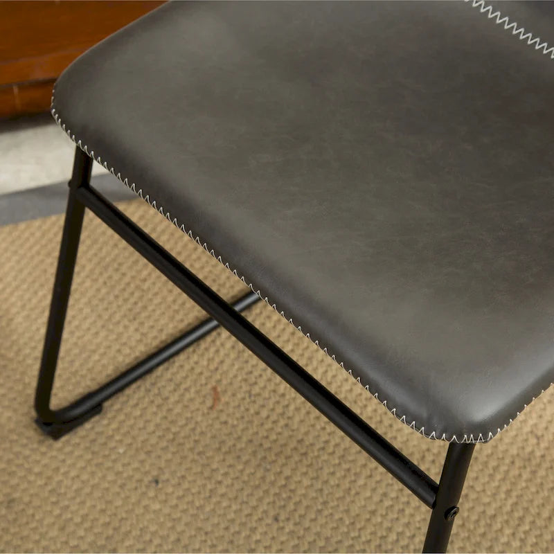 Ensemble de table à manger ronde pour 2 personnes (gris/blanc/marron) avec chaises en similicuir