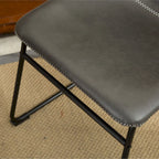 Ensemble de table à manger ronde pour 2 personnes (gris/blanc/marron) avec chaises en similicuir