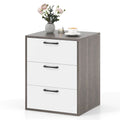 Commode de rangement à 3 tiroirs gris et blanc