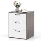 Commode de rangement à 3 tiroirs gris et blanc