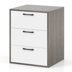 Commode de rangement à 3 tiroirs gris et blanc