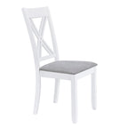 Ensemble table et chaises en bois 5 pièces, ensemble de salle à manger de cuisine pour 4 avec table rectangulaire et 4 chaises rembourrées à dossier en X