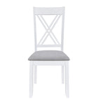 Ensemble table et chaises en bois 5 pièces, ensemble de salle à manger de cuisine pour 4 avec table rectangulaire et 4 chaises rembourrées à dossier en X