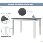 Ensemble table et chaises en bois 5 pièces, ensemble de salle à manger de cuisine pour 4 avec table rectangulaire et 4 chaises rembourrées à dossier en X
