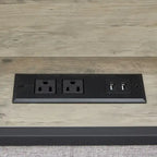 Lit plateforme Queen gris avec tête de lit de rangement, assemblage par 1 personne
