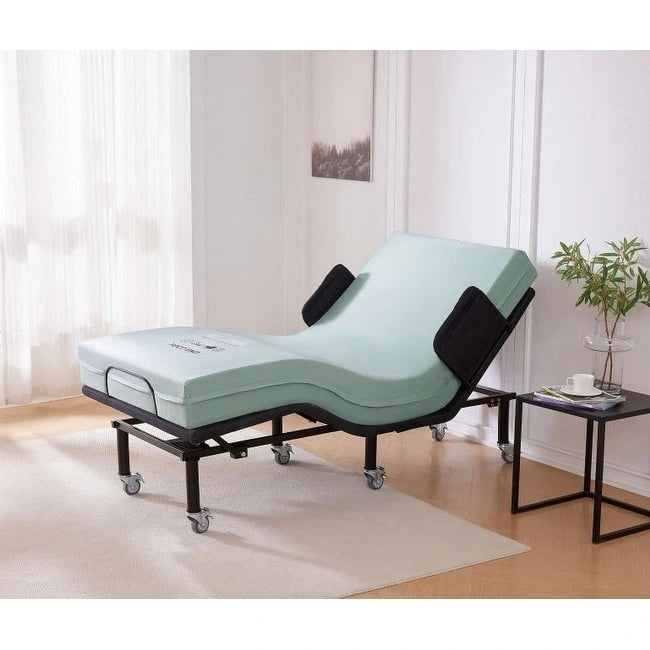 Cadre de lit réglable Twin XL et matelas 6, lit zéro gravité avec barres latérales