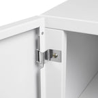 Meuble support d'imprimante mobile blanc avec armoire de rangement, 4 roulettes, utilisateur unique