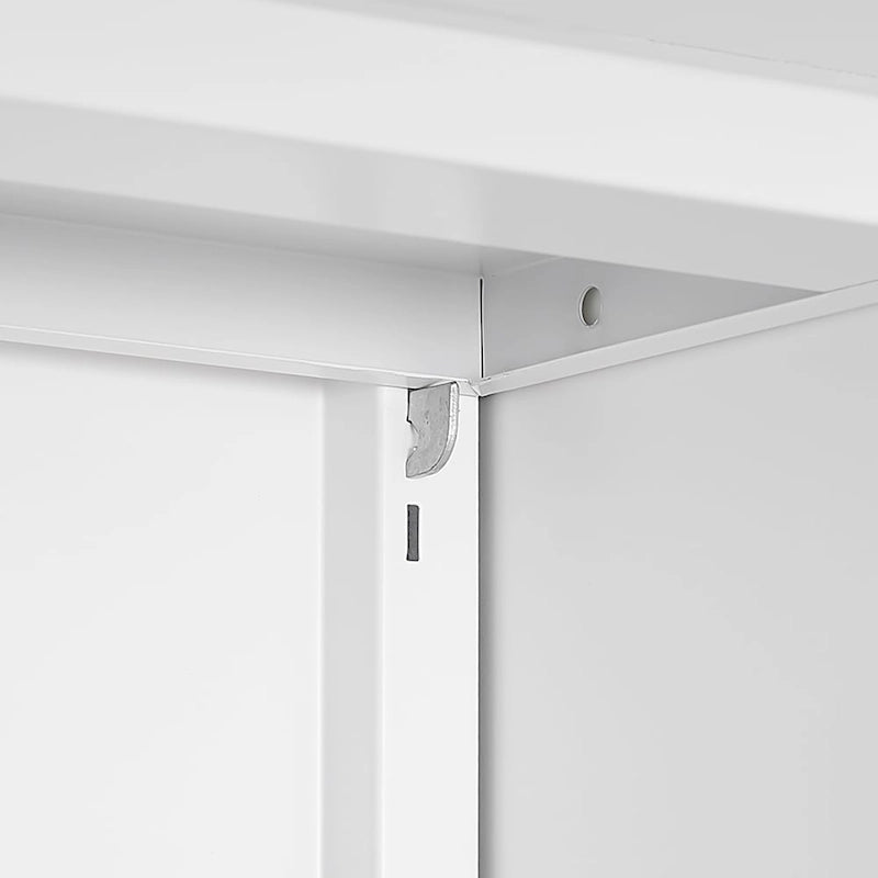 Meuble support d'imprimante mobile blanc avec armoire de rangement, 4 roulettes, utilisateur unique