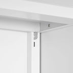 Meuble support d'imprimante mobile blanc avec armoire de rangement, 4 roulettes, utilisateur unique