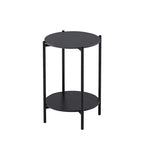 Table d'appoint/Table basse ronde à 2 niveaux avec plateau en marbre