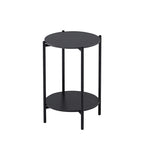 Table d'appoint/Table basse ronde à 2 niveaux avec plateau en marbre