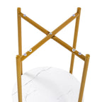 Table d'appoint/Table basse ronde à 2 niveaux avec plateau en marbre