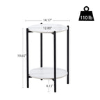 Table d'appoint/Table basse ronde à 2 niveaux avec plateau en marbre