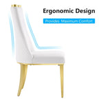Chaises de salle à manger en velours avec dossier à texture réticulée et garniture métallique sur le dessus