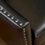 Fauteuil club en similicuir noir une place