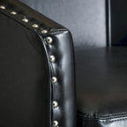 Fauteuil club en similicuir noir une place