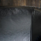 Fauteuil club en similicuir noir une place