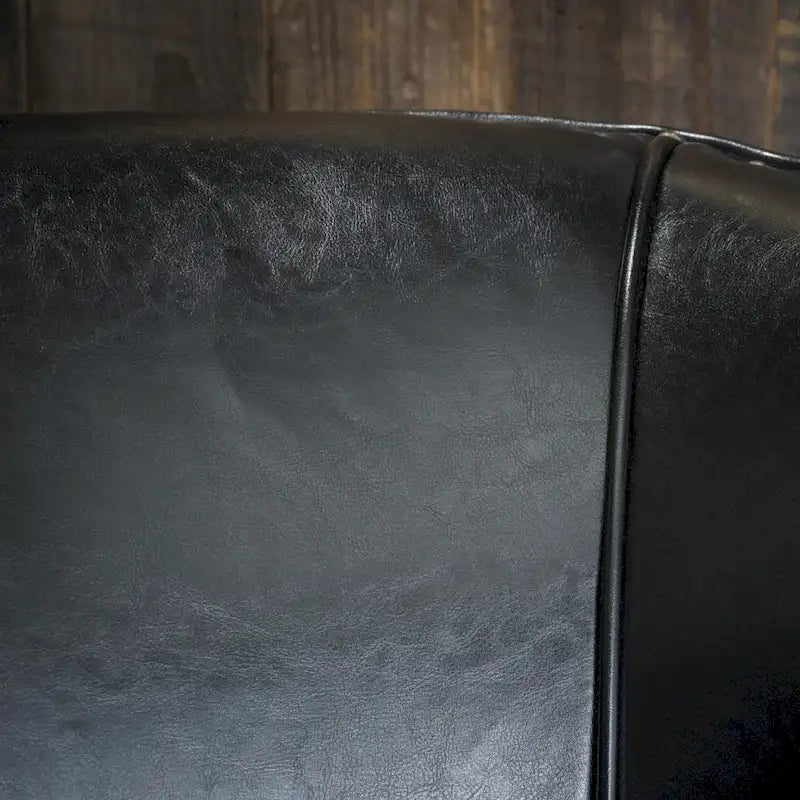 Fauteuil club en similicuir noir une place