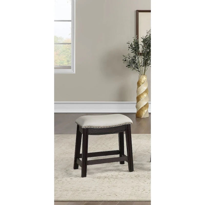 Tabouret de comptoir/bar en similicuir gris, lot de 2
