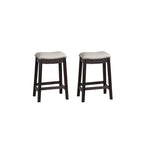 Tabouret de comptoir/bar en similicuir gris, lot de 2