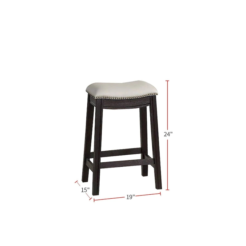 Tabouret de comptoir/bar en similicuir gris, lot de 2