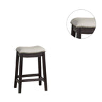 Tabouret de comptoir/bar en similicuir gris, lot de 2