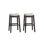 Tabouret de comptoir/bar en similicuir gris, lot de 2