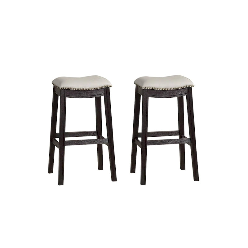 Tabouret de comptoir/bar en similicuir gris, lot de 2