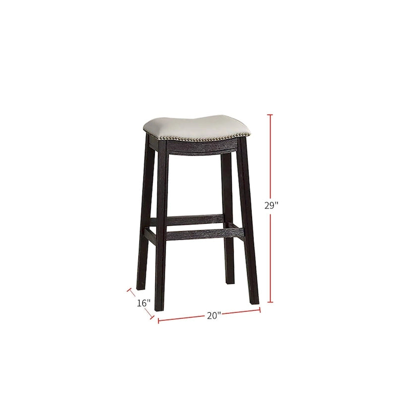 Tabouret de comptoir/bar en similicuir gris, lot de 2