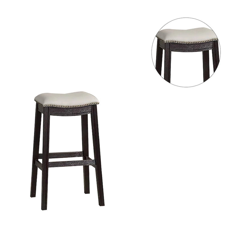 Tabouret de comptoir/bar en similicuir gris, lot de 2