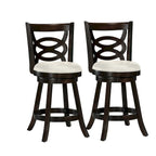 Tabourets de bar pivotants blancs hauteur comptoir, lot de 2
