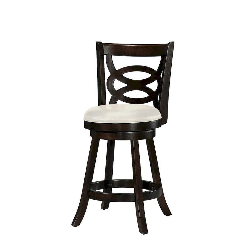 Tabourets de bar pivotants blancs hauteur comptoir, lot de 2