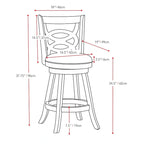 Tabourets de bar pivotants blancs hauteur comptoir, lot de 2