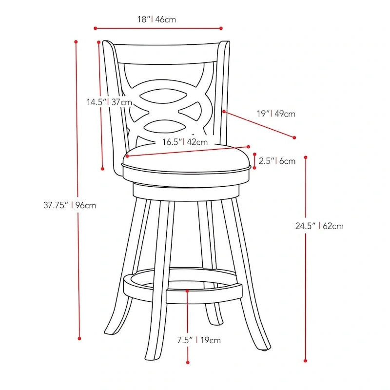 Tabourets de bar pivotants blancs hauteur comptoir, lot de 2