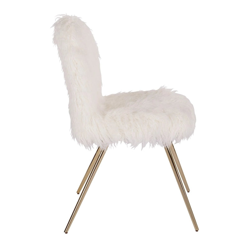 Fauteuil d'appoint en faux tissu blanc